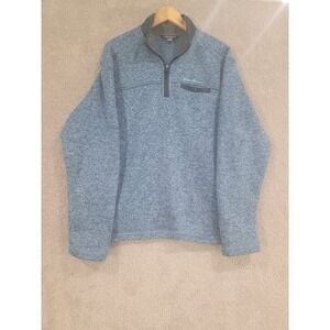 Eddie Bauer Men's 1/4 Zip Pullover Fleece Sweater Blue L Large‎ RN 137013